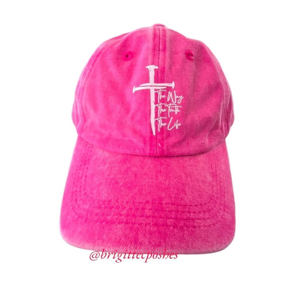 BASEBALL CAP Unisex Plum Red 'The Way, The Truth, The Life"